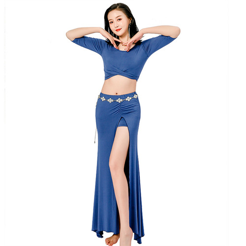 Honghua Belly Dance Costumes Women's Practice Clothes Autumn and Winter New Performance Costumes Set Large Size Chinese Style Ancient Costume Practice Clothes