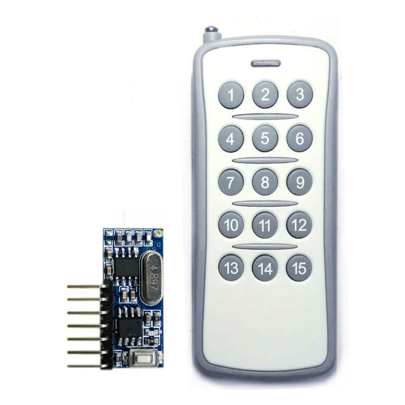 315学习码15键EV1527遥控器 无线遥控收发模块学习码解码模组