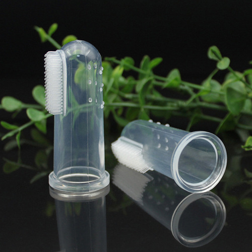 Baby Silicone Finger Toothbrush with Storage Box, Baby Training Toothbrush Tongue Cleaner Silicone Finger Glove Toothbrush