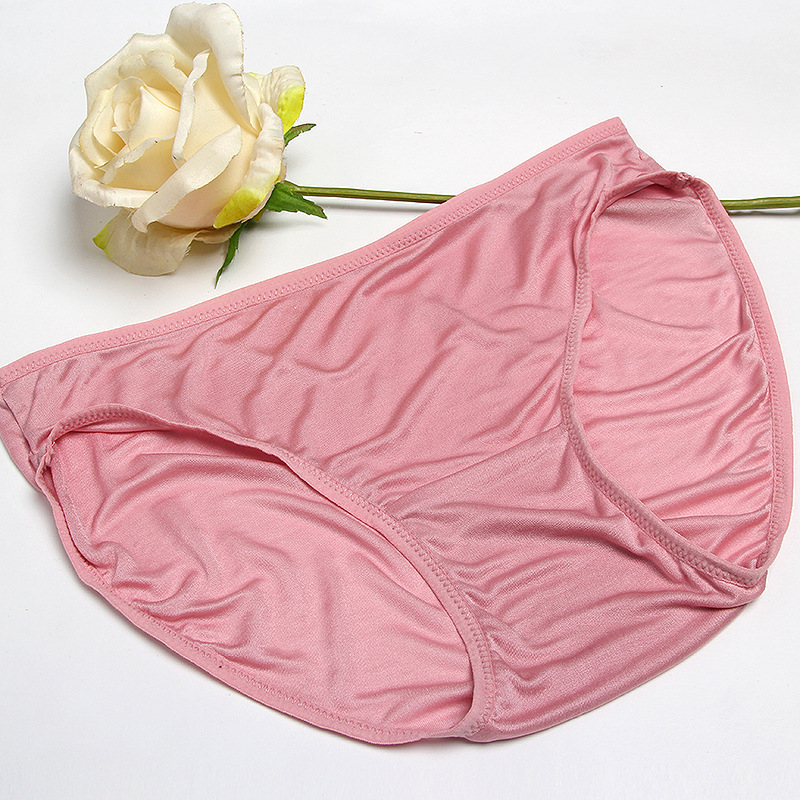 New Silk Briefs Women's Underwear Pure Color Simple Knitted Silk Underwear for Women New Silk Briefs Women's Underwear Pure Color Simple Knitted Silk Underwear for Women
