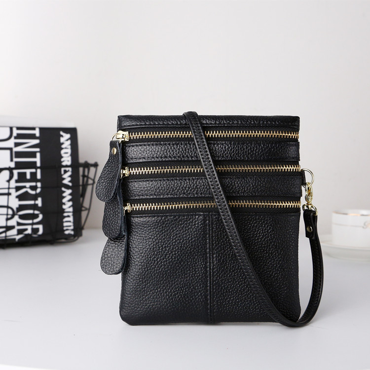 리얼 소가죽 크로스바디 백 동전 지갑 여성용 올매치 정품 가죽 숄더백 4 층 지퍼 백 5.5 인치 휴대 전화 가방