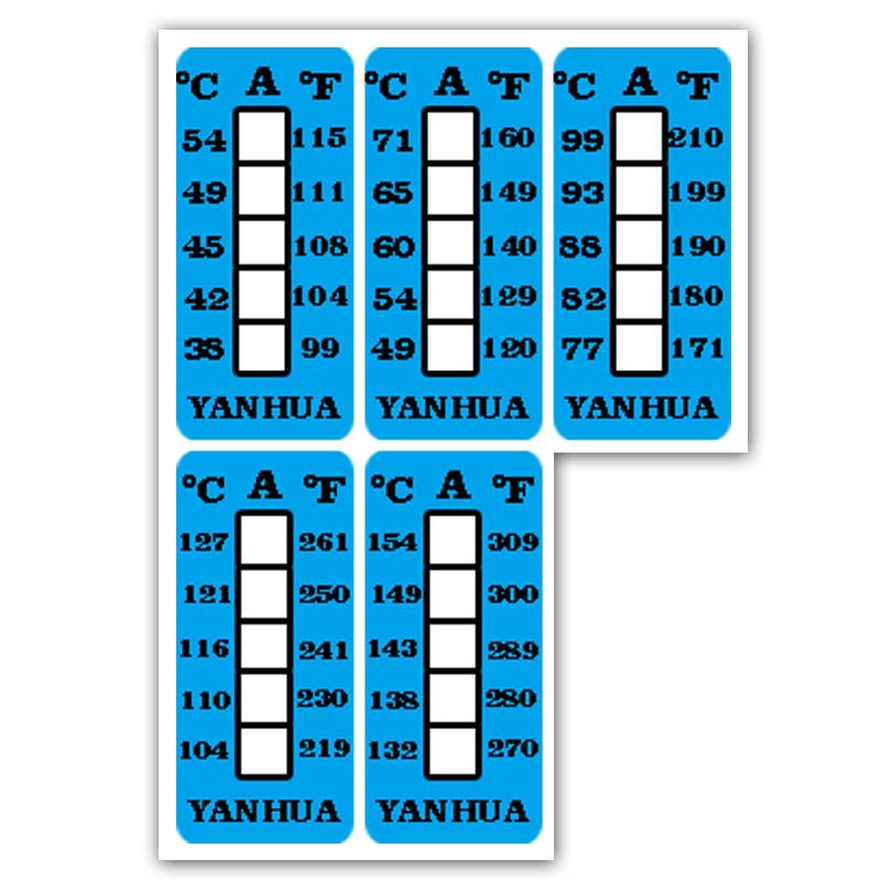 广东定 做温度计型测温纸示温不干胶变色测温贴片定 制示温变色标