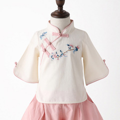 Children's Hanfu Summer Girls Tangzhuang Qipao Modified Hanfu Ruqun Little Girls National Style Children's Clothing Ethnic Ancient Costume