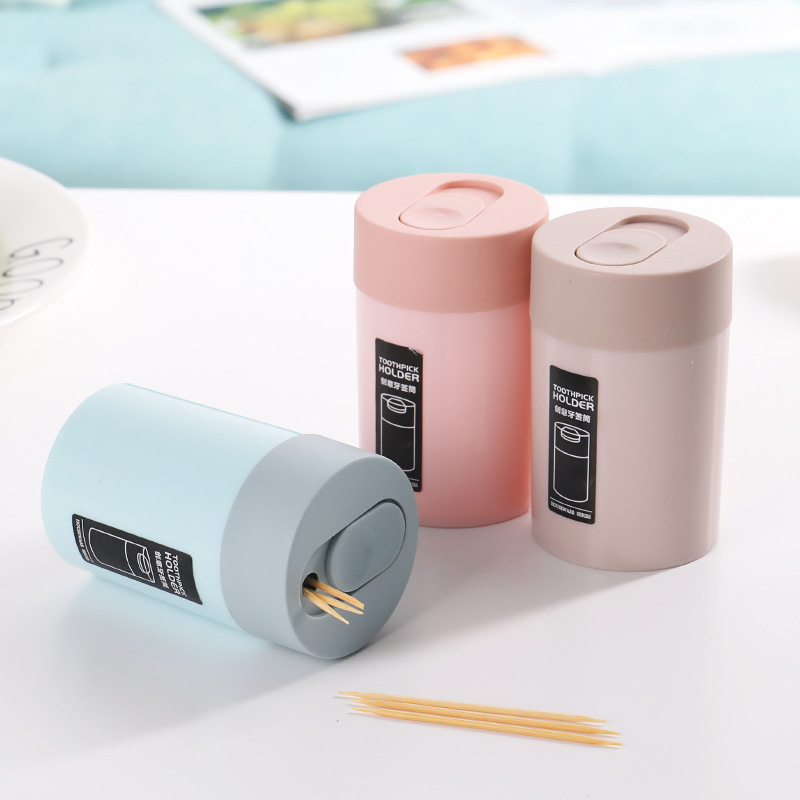 Portable Toothpick Box Creative Toothpick Bucket Household Plastic Living Room Coffee Table Toothpick Bottle Toothpick Cans Toothpick Cans