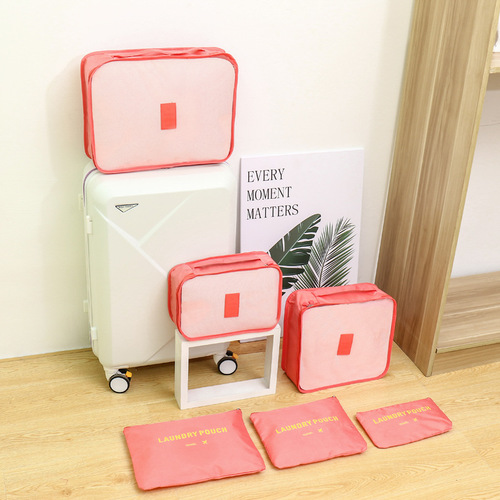 Large-capacity Oxford cloth travel storage bag six-piece set suitcase clothing storage bag 6-piece set storage bag set