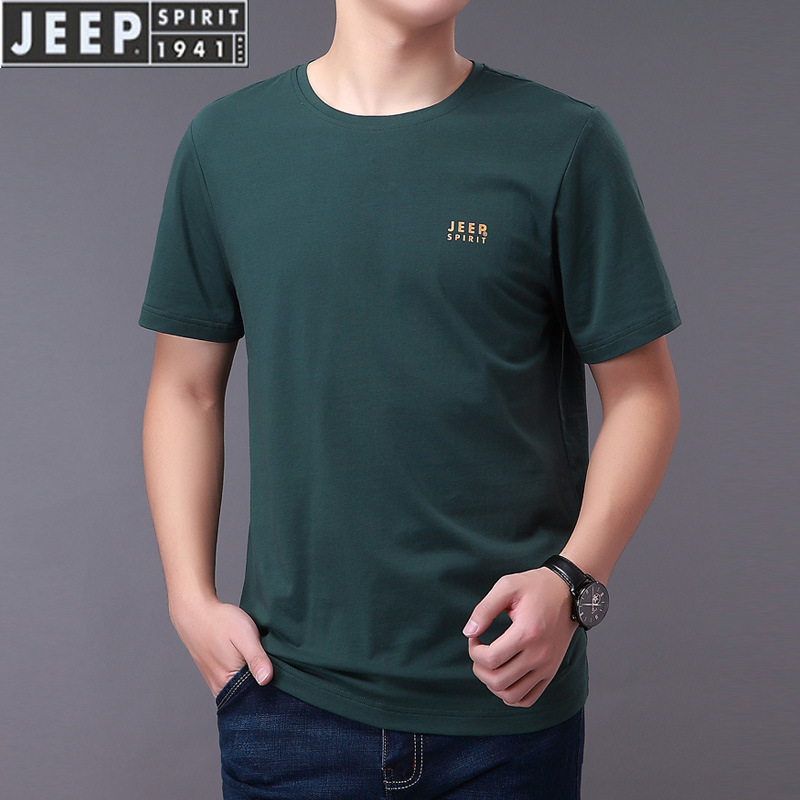 JEEP SPIRIT Summer short sleeve T-shirt with a round collar