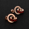 Golden earrings stainless steel, does not fade, pink gold, simple and elegant design, Japanese and Korean