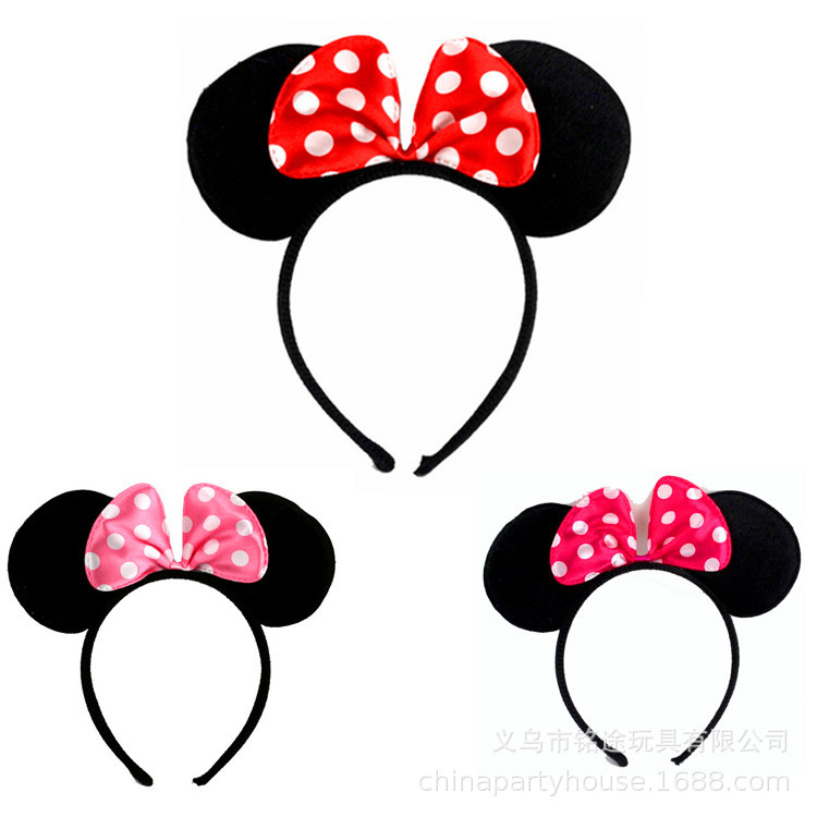 Amazon nuevo popular en stock rojo azul Rosa ratón diadema arco Minnie unisex