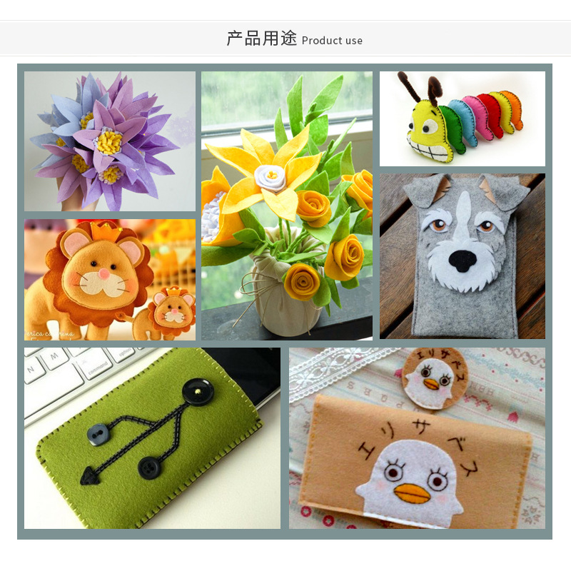 Tela no tejida de 1 mm, 50 colores, tela de fieltro industrial para decoración de jardín de infantes, tela no tejida gruesa hecha a mano.