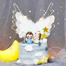 可爱卡通天使蛋糕装饰摆件网红安妮烘焙女孩儿童宝宝周岁生日公仔