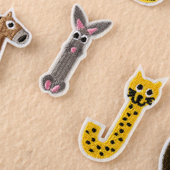 Embroidery fabric patch wholesale clothing accessories pinyin name sticker set of 26 English letters animal back adhesive patch repair sticker
