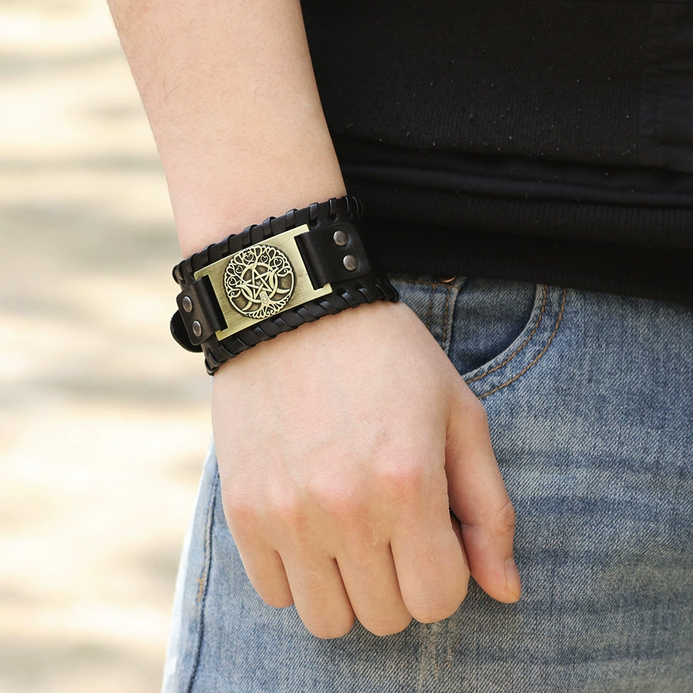 Classic retro leather trend bracelet, accessory, wish