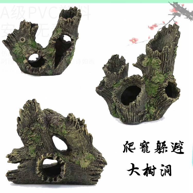 Аквариумная Resin ремесло Crystal Shrimp Dodge House Breeding House Genbolt and Wooden Playing House Hatter Tree Cave