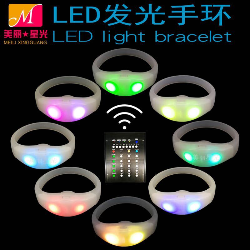 Pulsera luminosa de control remoto de concierto de aprobación directa de fábrica pulsera LED de rompecabezas de matriz de puntos de cambio de color de partición DMX