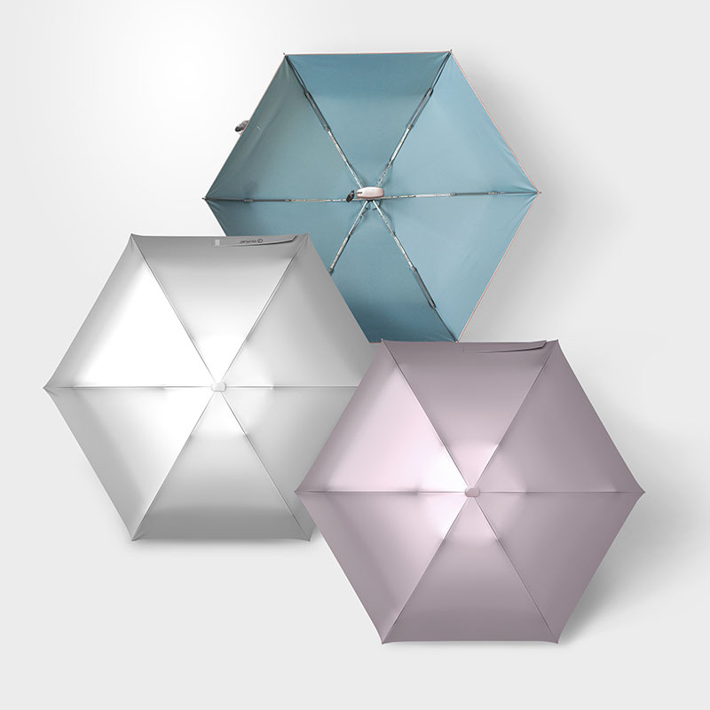 抜けるチタンシルバー平五折日傘日焼け止め紫外線防止折り畳み傘女子ミニポケット傘