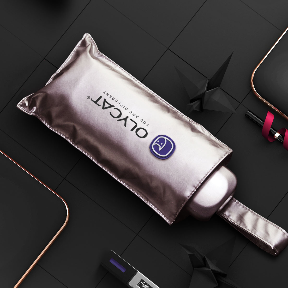 抜けるチタンシルバー平五折日傘日焼け止め紫外線防止折り畳み傘女子ミニポケット傘