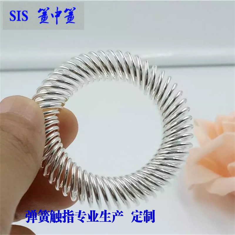 圆形新能源大电流高速旋转触指电力高压导电斜圈弹簧加工生产
