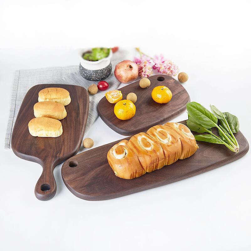 Tabla de cortar de madera de nogal negro Tabla de pan sushi bandeja de madera Tabla de pizza tabla de cortar LOGO se puede imprimir