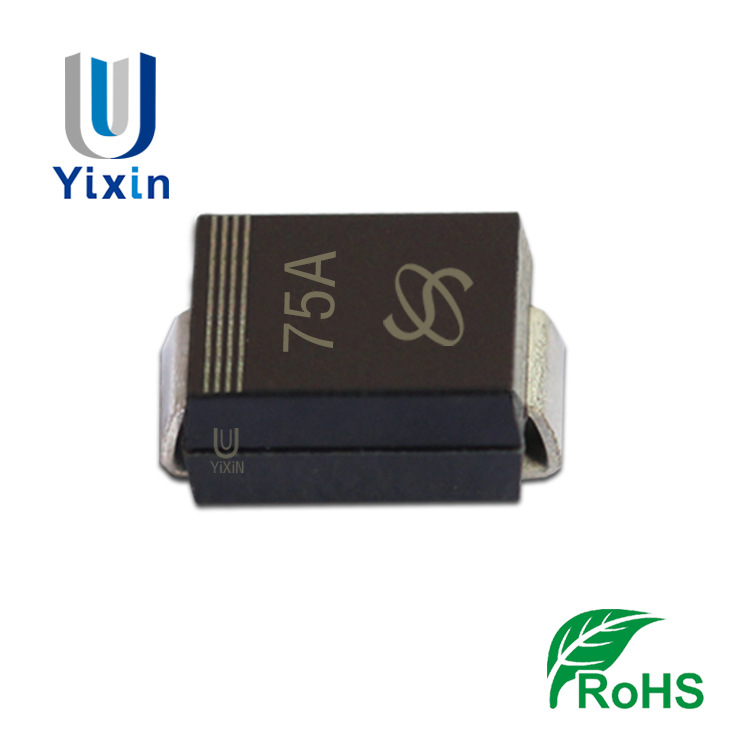 厂家直营 P6SMB75A 丝印75A DO-214AA 单向瞬变抑制 TVS二极管