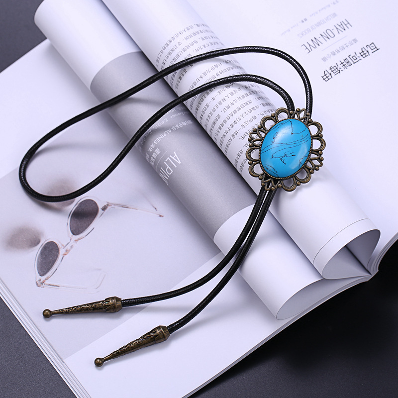 Retro Denim joya Polo corbata de exportación comercio exterior de Europa y América camisa de cuello nudo cuerda BOLOTIE fábrica al por mayor