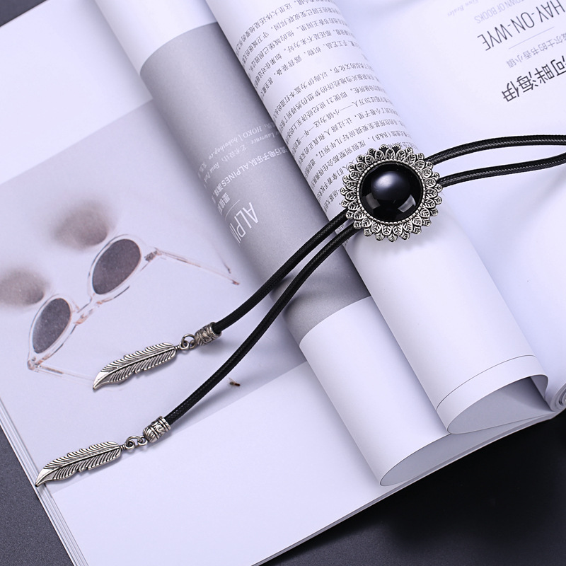 Retro Denim joya Polo corbata de exportación comercio exterior de Europa y América camisa de cuello nudo cuerda BOLOTIE fábrica al por mayor