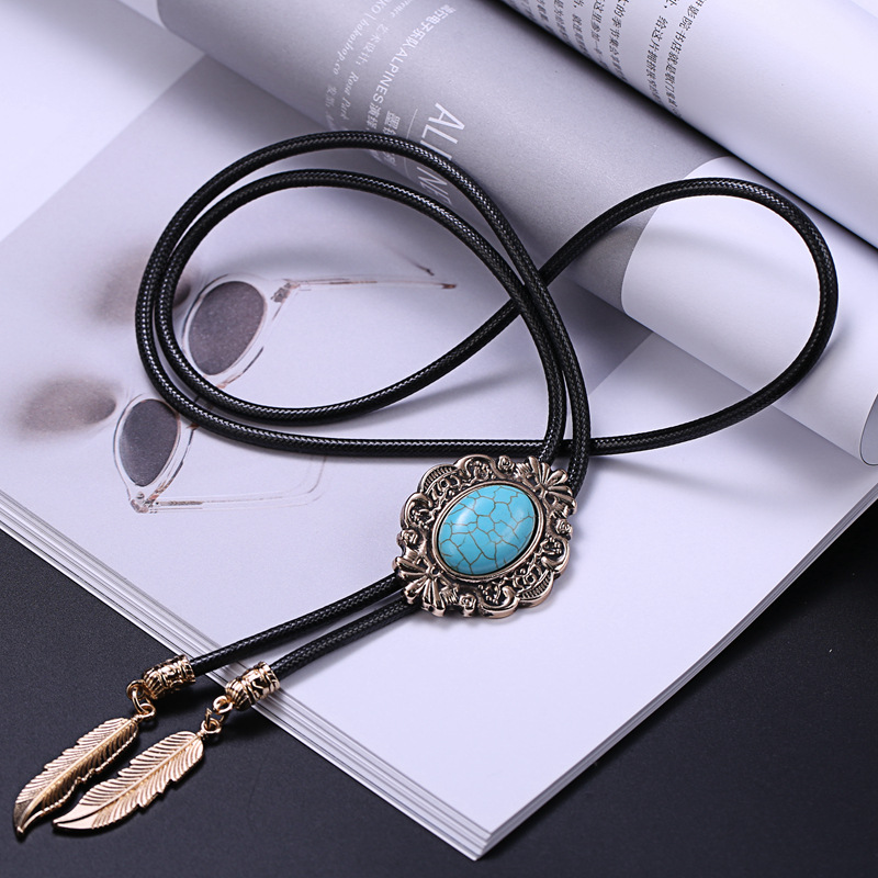 Retro Denim joya Polo corbata de exportación comercio exterior de Europa y América camisa de cuello nudo cuerda BOLOTIE fábrica al por mayor