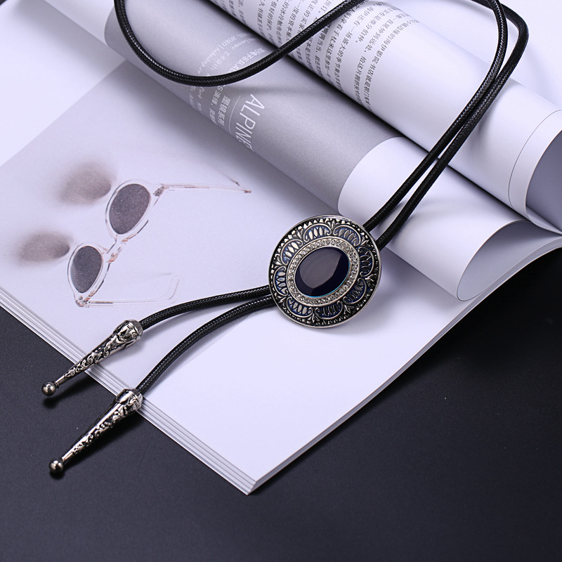 Retro Denim joya Polo corbata de exportación comercio exterior de Europa y América camisa de cuello nudo cuerda BOLOTIE fábrica al por mayor