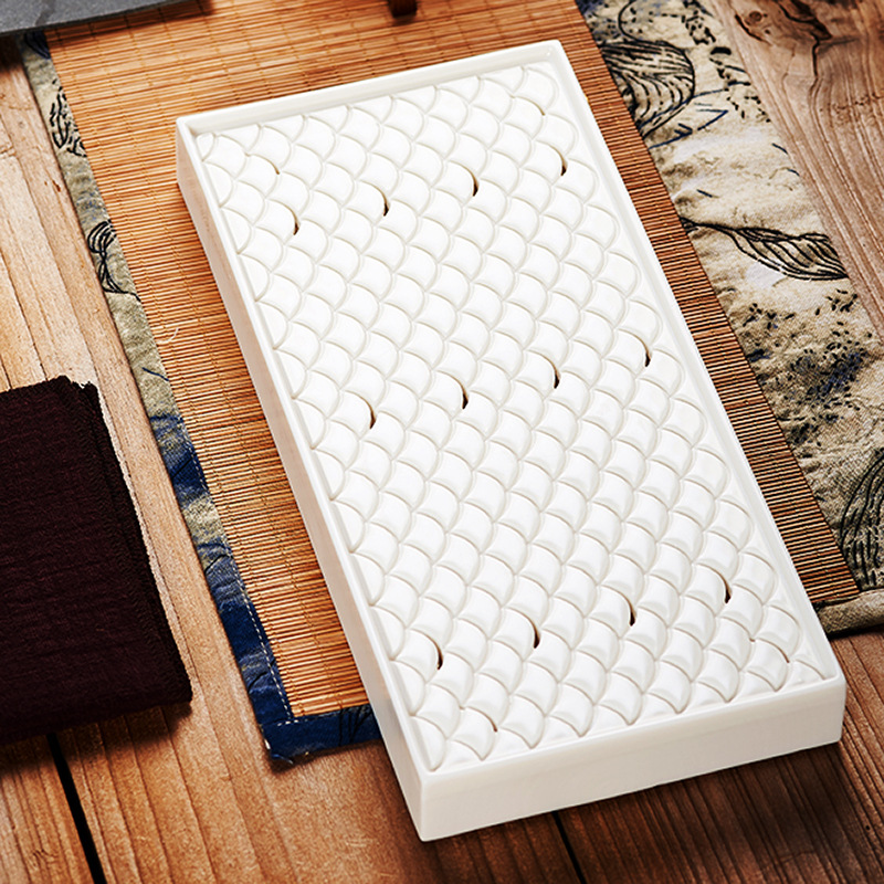 Bandeja de té de porcelana blanca Winjiang olla doméstica juego de té de Kung Fu té arte bandeja de té mesa de té seca cerámica estilo japonés bandeja de té seco