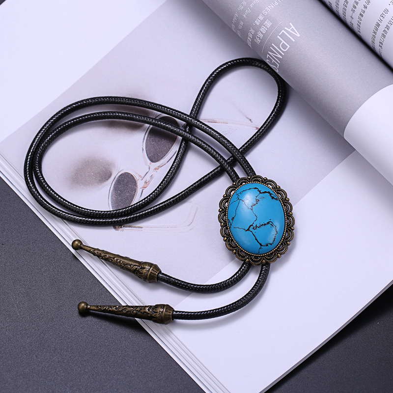 Retro Denim joya Polo corbata de exportación comercio exterior de Europa y América camisa de cuello nudo cuerda BOLOTIE fábrica al por mayor