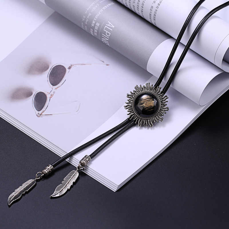 Retro Denim joya Polo corbata de exportación comercio exterior de Europa y América camisa de cuello nudo cuerda BOLOTIE fábrica al por mayor