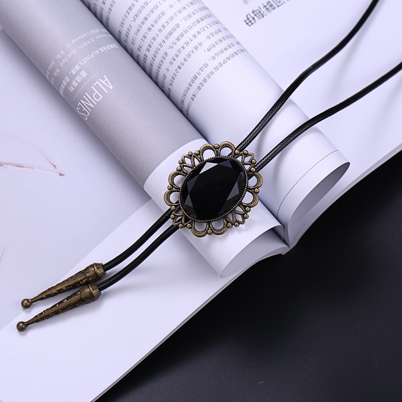 Retro Denim joya Polo corbata de exportación comercio exterior de Europa y América camisa de cuello nudo cuerda BOLOTIE fábrica al por mayor