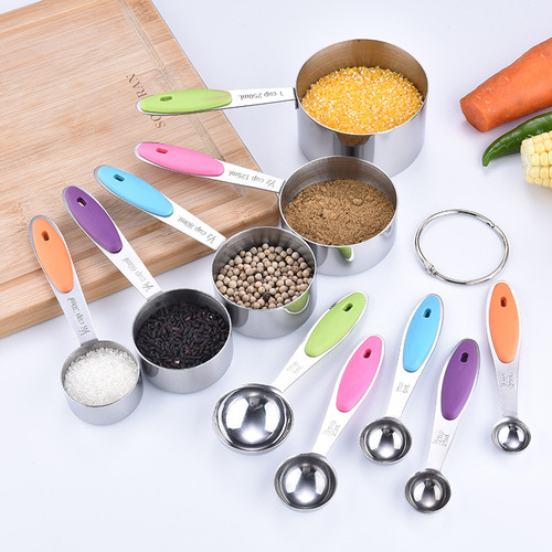 Stainless Steel Measuring Cups and Spoons 10-piece Baking Set Measuring Cups and Spoons Set