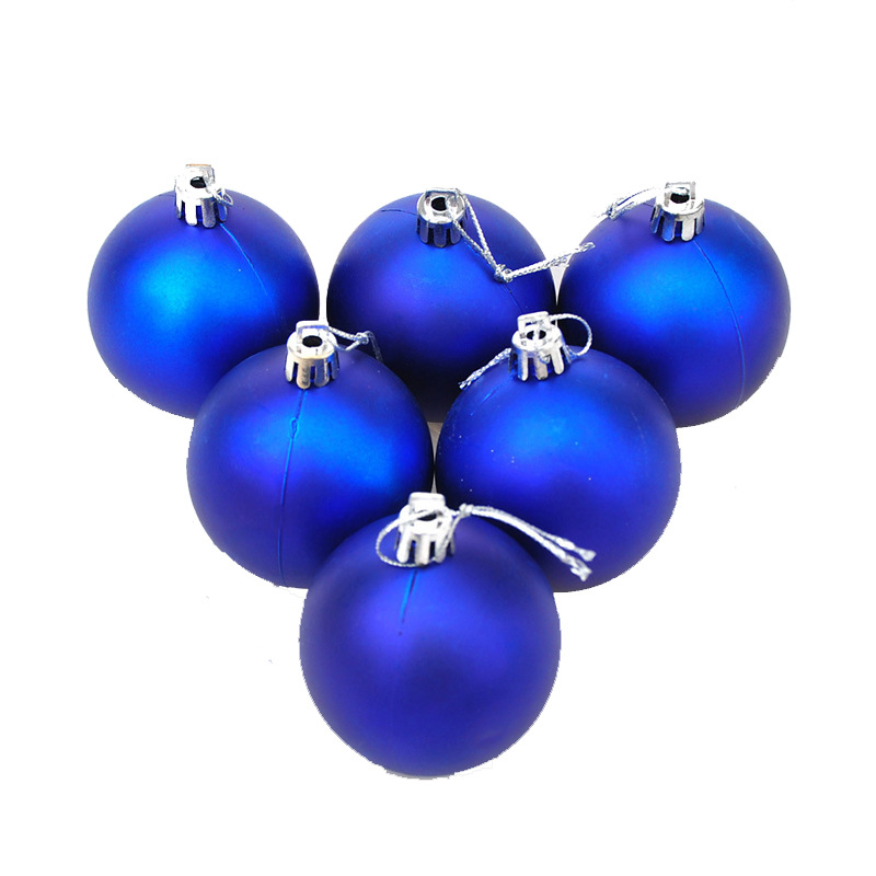 Decoración de Navidad colgante BOLA DE Navidad 6CM azul mate galvanoplastia bola de plástico bola de la decoración del árbol de Navidad