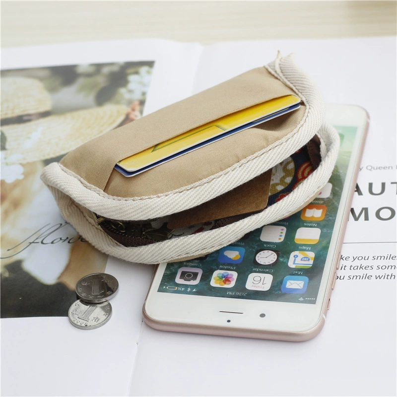 Cartoon Key Wallet Zipper Coin Pouch, Organizer Bag, Cotton Option, 11×2×9 cm