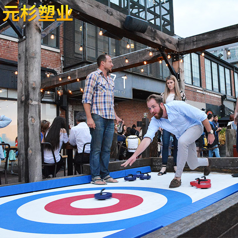 元杉厂家现货教学训练用陆地冰壶塑料旱地冰壶仿真冰冰壶赛道地板