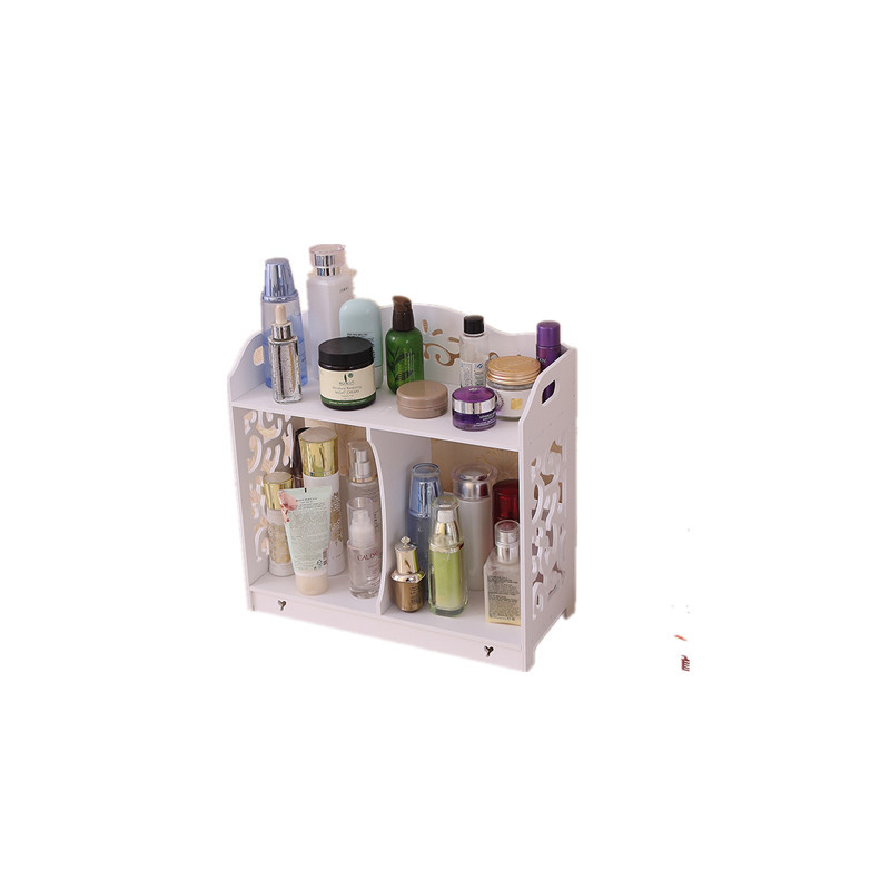 Caja de almacenamiento de cosméticos de escritorio de doble capa baño fregadero de almacenamiento rack tocador caja de almacenamiento