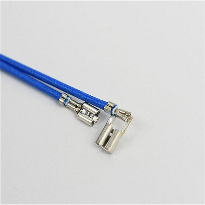 厂家加工开关插脚线优质环保4.8旗形插簧端子连接线187电池线供电