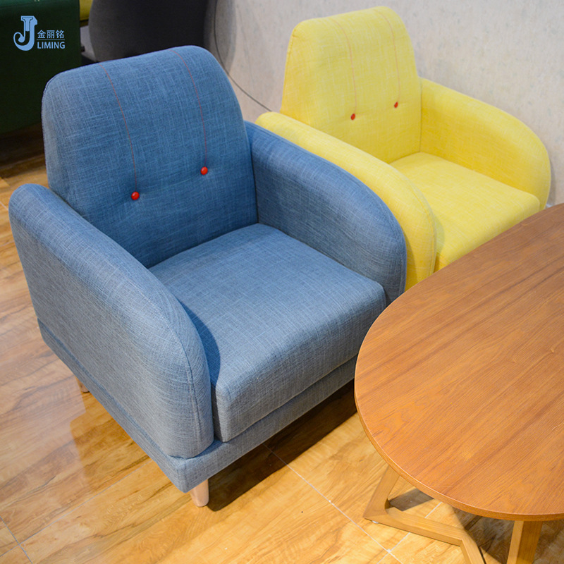 Sofá individual y doble, sofá de tela para apartamentos pequeños, sillón de ocio para sala de estar o balcón, silla para cafetería o tienda de té con leche image 4