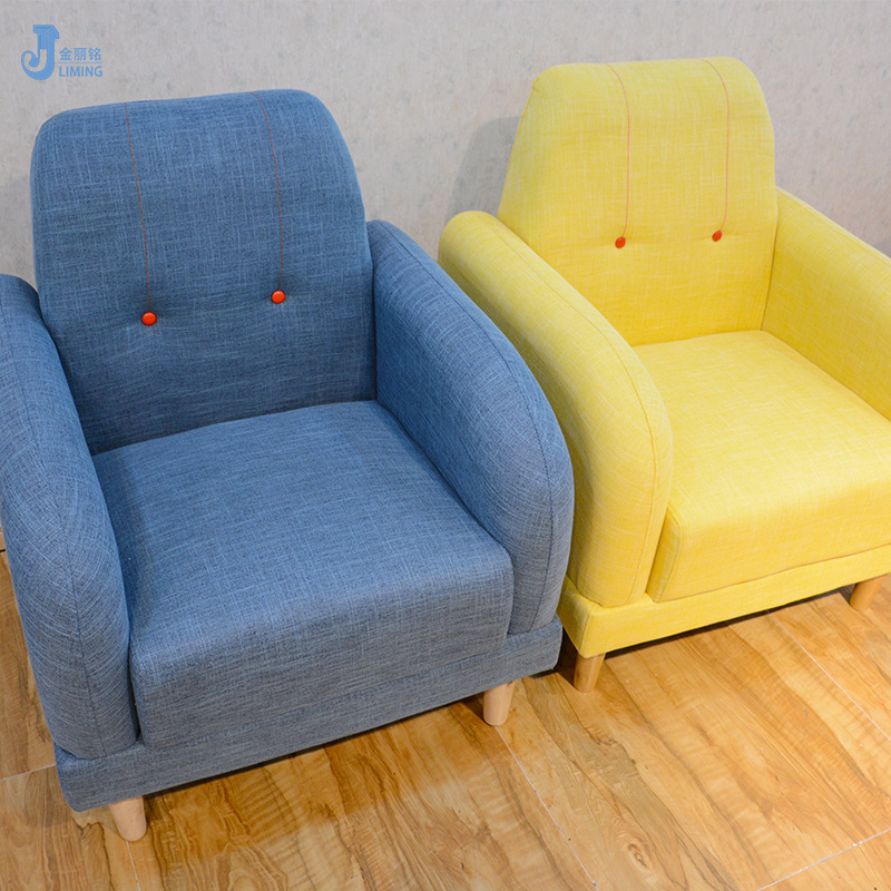 Sofá individual y doble, sofá de tela para apartamentos pequeños, sillón de ocio para sala de estar o balcón, silla para cafetería o tienda de té con leche image 5