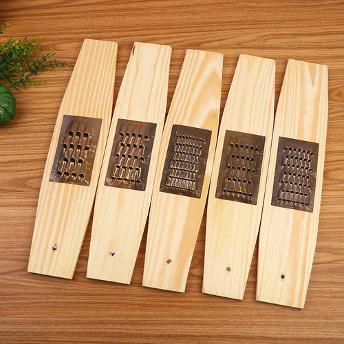 Home kitchen stainless steel grater thickened copper sheet solid wood shredder for cutting vegetables potatoes radish shreds wooden board planing factory