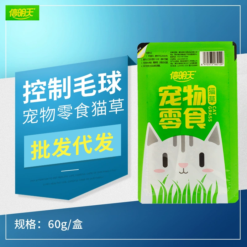 Пакетное письмо Завтра костюм для посадки кошачьей травы для волос и волос Семена пшеницы Закуски для кошек Комнатное растение