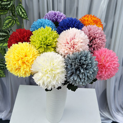 Single-Head Hydrangea Fresh Green Ball Artificial Flower, Single-Head Hydrangea Silk Flower, Artificial Home Wedding Celebration Fresh and Simple Decorative Flower