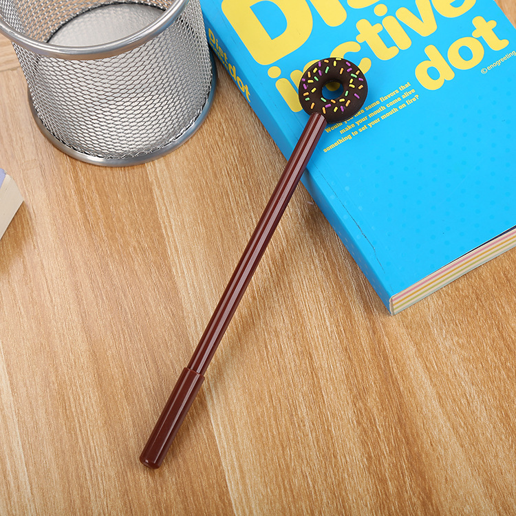 Papelería creativa tercera generación donut gel pluma estudiante de dibujos animados lindo caramelo color agua pluma Oficina firma pluma