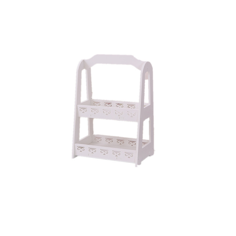 Estante de almacenamiento de escritorio de doble capa de estilo europeo baño cosméticos artículos diversos rack de almacenamiento escritorio estante de La Flor estante de almacenamiento simple