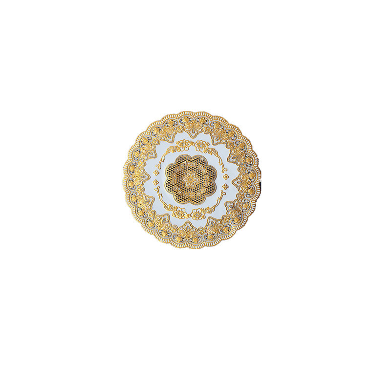 Estilo europeo occidental mantel dorado montaña PVC anti-scald AISLAMIENTO impermeable Cenicero estera maceta placa tazón estera de mesa de té estera