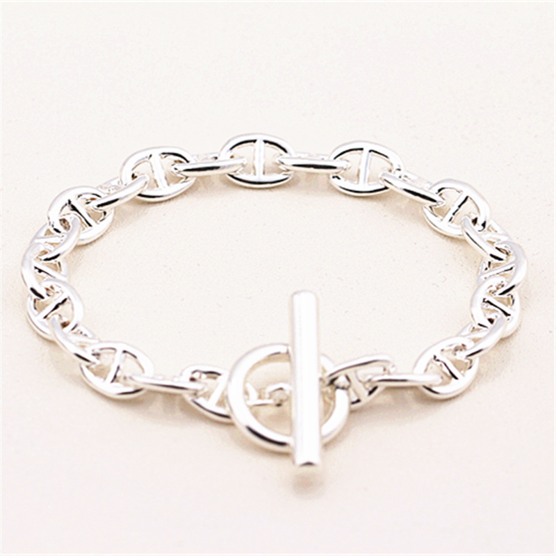 New men's silver bracelet personalized charm smart Japanese silver bracelet cross-border New men's silver bracelet personalized charm smart Japanese silver bracelet cross-border