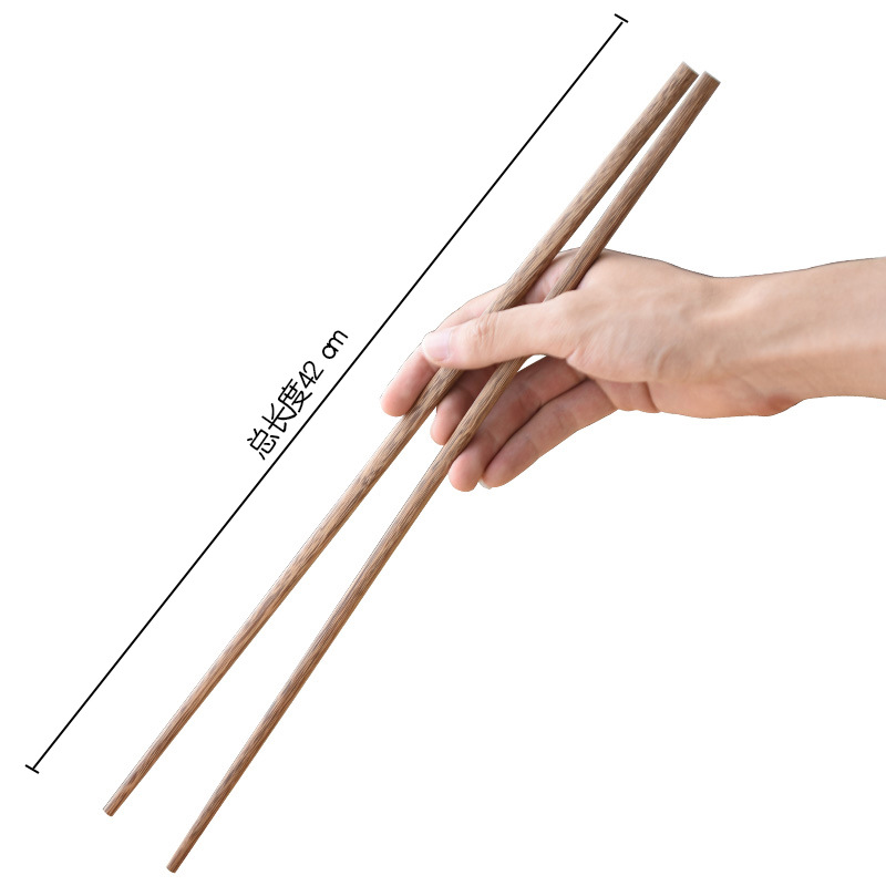 Palillos de madera de ala de pollo palillos de madera para el hogar palillos de palo de rosa palillos fritos antideslizantes palillos de olla caliente alargados Logotipo de letras comerciales