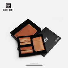 工厂直销定制头层牛皮钱包皮具礼品套装护照夹商务女士真皮钥匙包