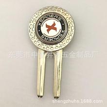金属高尔夫果岭叉帽夹锌合金球叉珐琅球标电镀金色球叉物美价廉