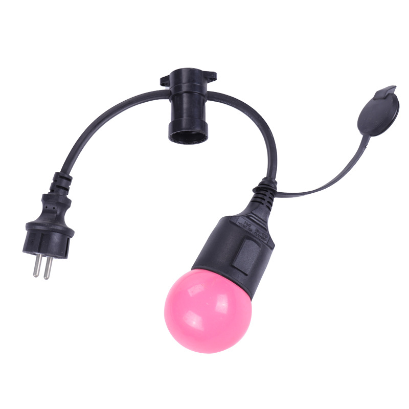 E26E27防水灯 户外照明节日装饰电源线牧场跑马灯连接电源灯串线